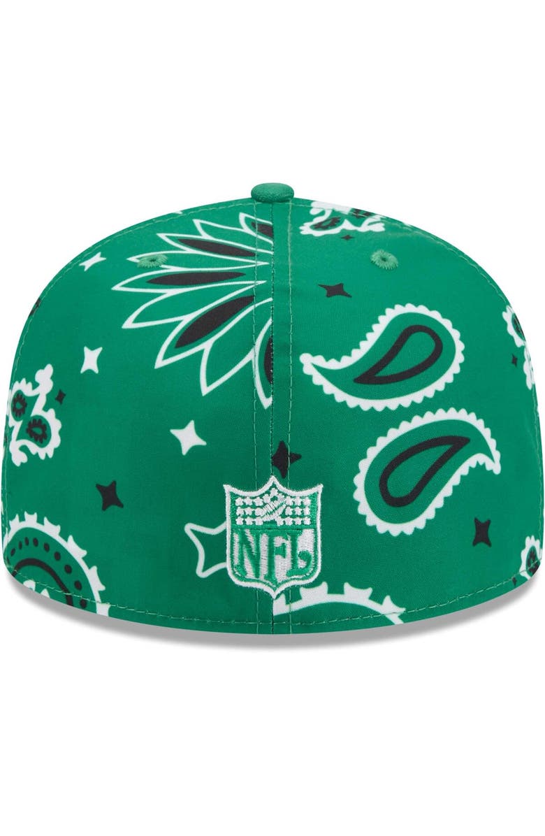 New Era Men's New Era Kelly Green Philadelphia Eagles Throwback Paisley 59FIFTY Fitted Hat, Alternate, color, Kelly Green