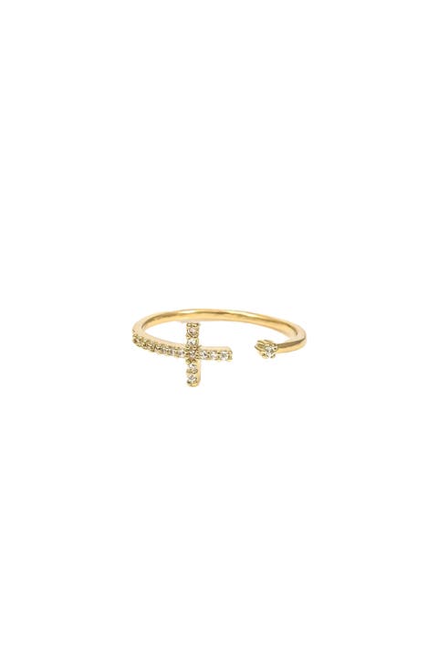 14k Gold Plated Cross Ring Faith Jewelry Minimalist Holiday Gift Guide
