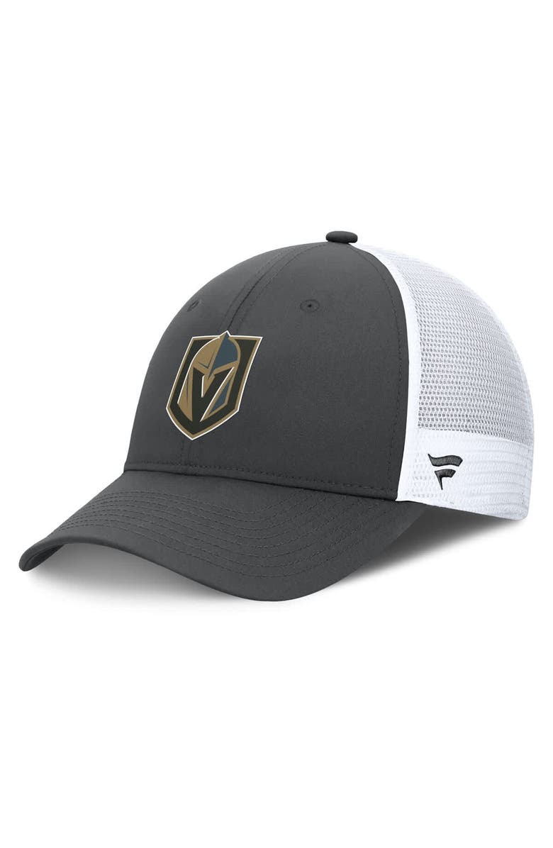 FANATICS Men's Fanatics Gray/White Vegas Golden Knights Authentic Pro Simple Rink Trucker Adjustable Hat, Main, color, Gray