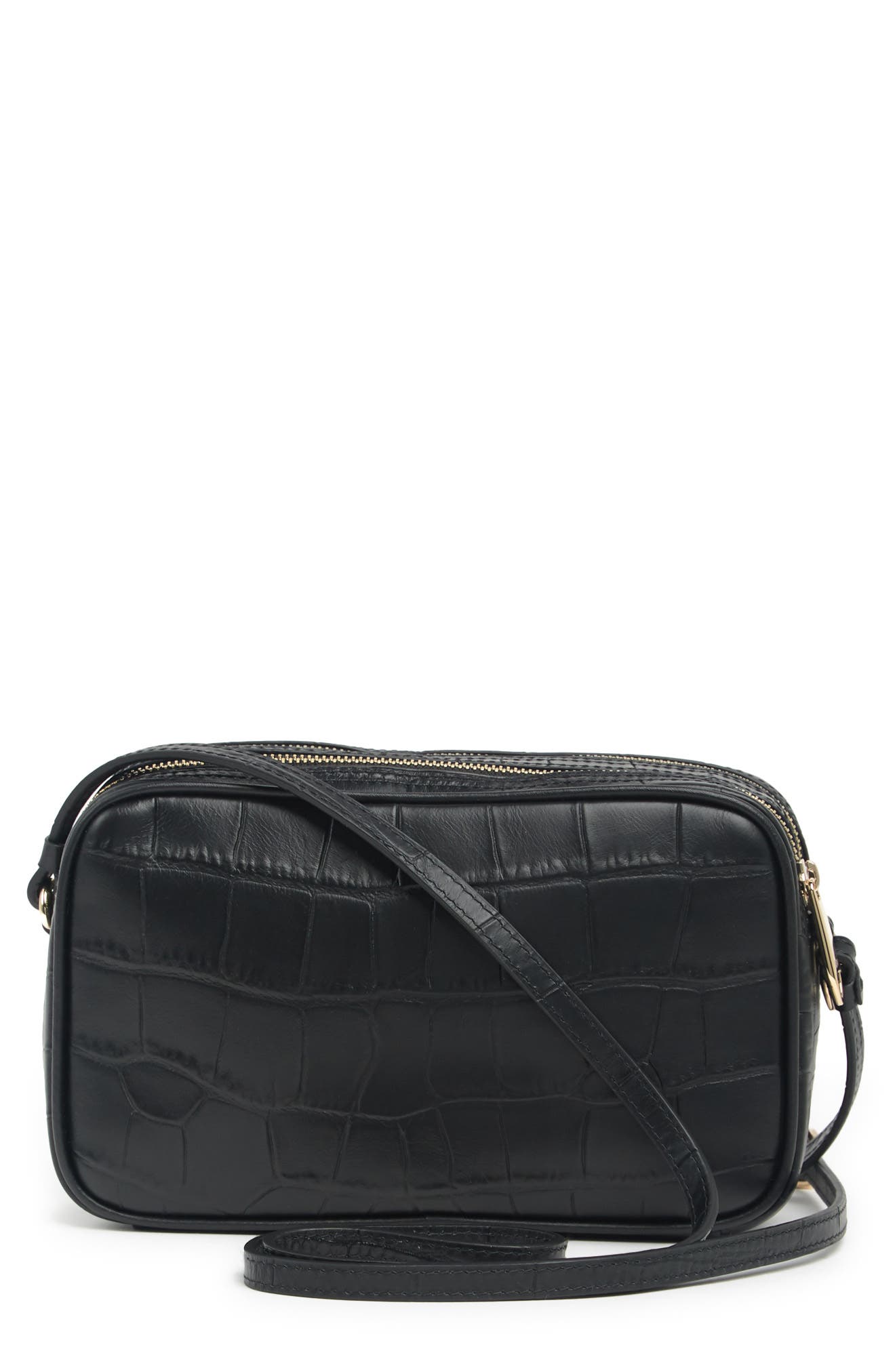 Furla Lilli XL Croc Embossed Crossbody Bag, Alternate, color, 