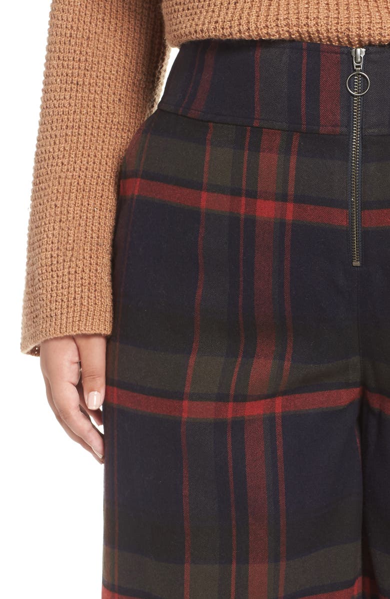 BP. High Rise Plaid Crop Pants, Alternate, color,