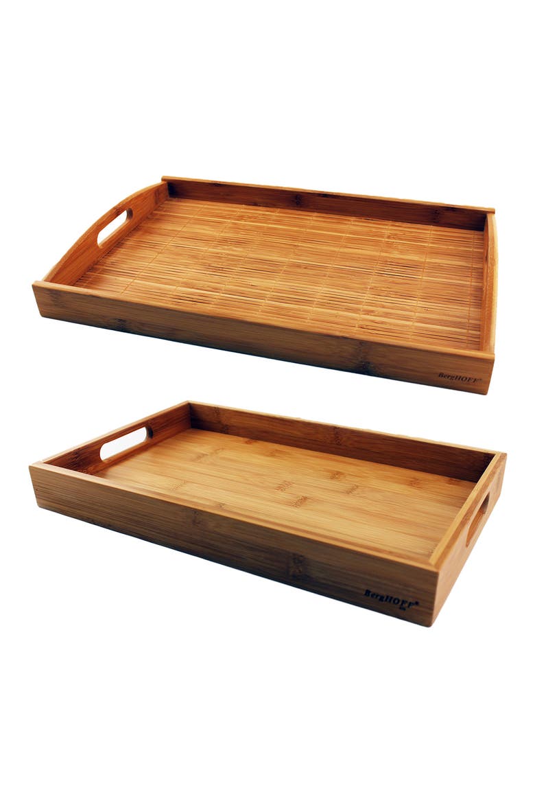 INTERNATIONAL Bamboo Graduated 2-Piece Tray Set, Main, color, NATURAL