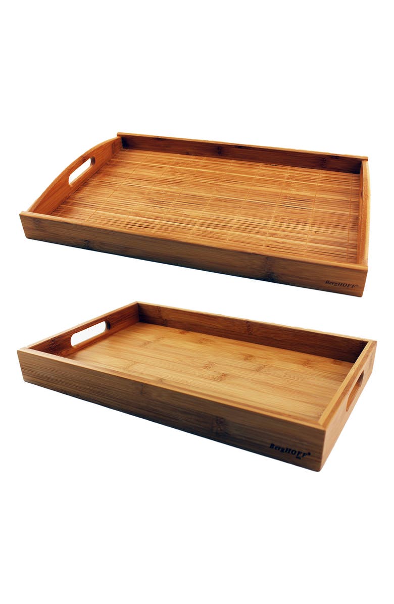 BergHOFF INTERNATIONAL Bamboo Graduated 2-Piece Tray Set, Main, color, Natural