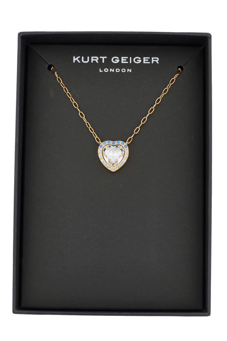 Pavé Crystal Heart Pendant Necklace, Alternate, color, BLUE