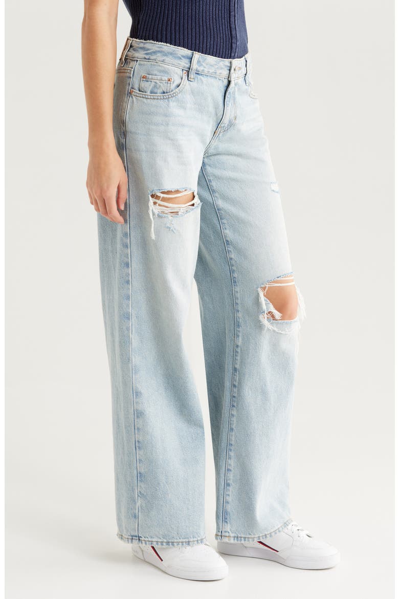 Bianca Ripped Baggy Wide Leg Jeans, Alternate, color, MED WASH