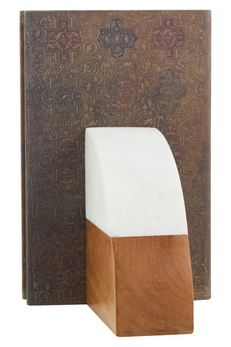 Wedge Marble Bookends, Alternate, color, TAN