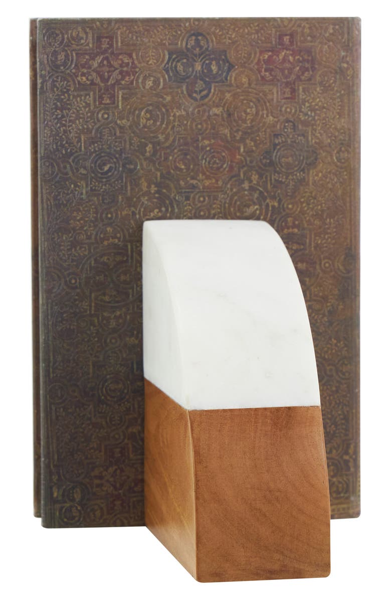 VIVIAN LUNE HOME Wedge Marble Bookends, Alternate, color, Tan