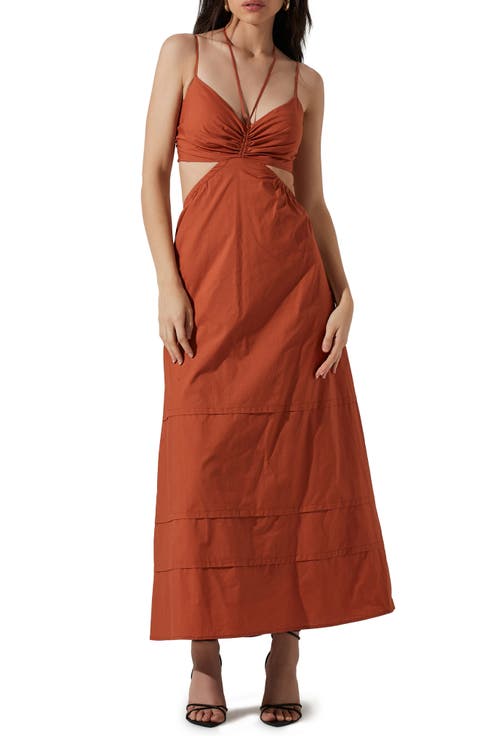 Cutout Cotton Poplin Maxi Dress
