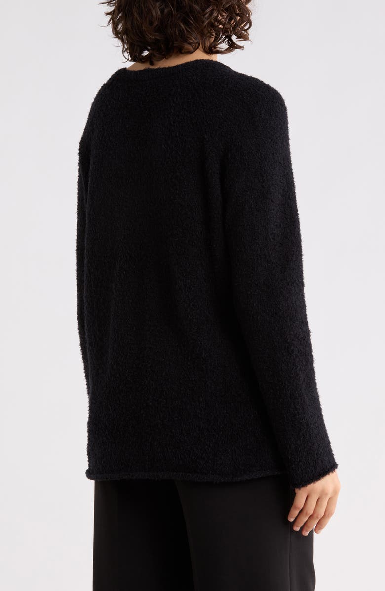 Eileen Fisher V-Neck Organic Cotton Sweater, Alternate, color, Black