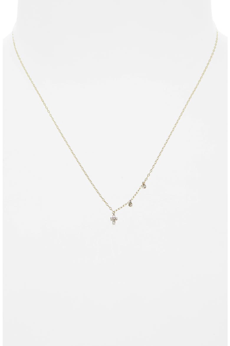 Diamond Cross Pendant Necklace, Alternate, color, YELLOW GOLD
