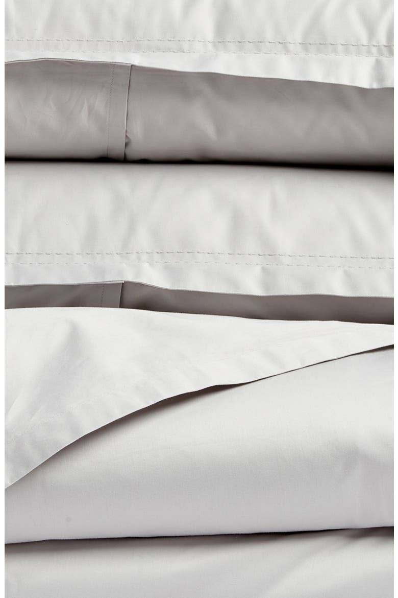 400 Thread Count Organic Cotton Sateen Duvet Cover & Shams Set, Alternate, color, GREY VAPOR