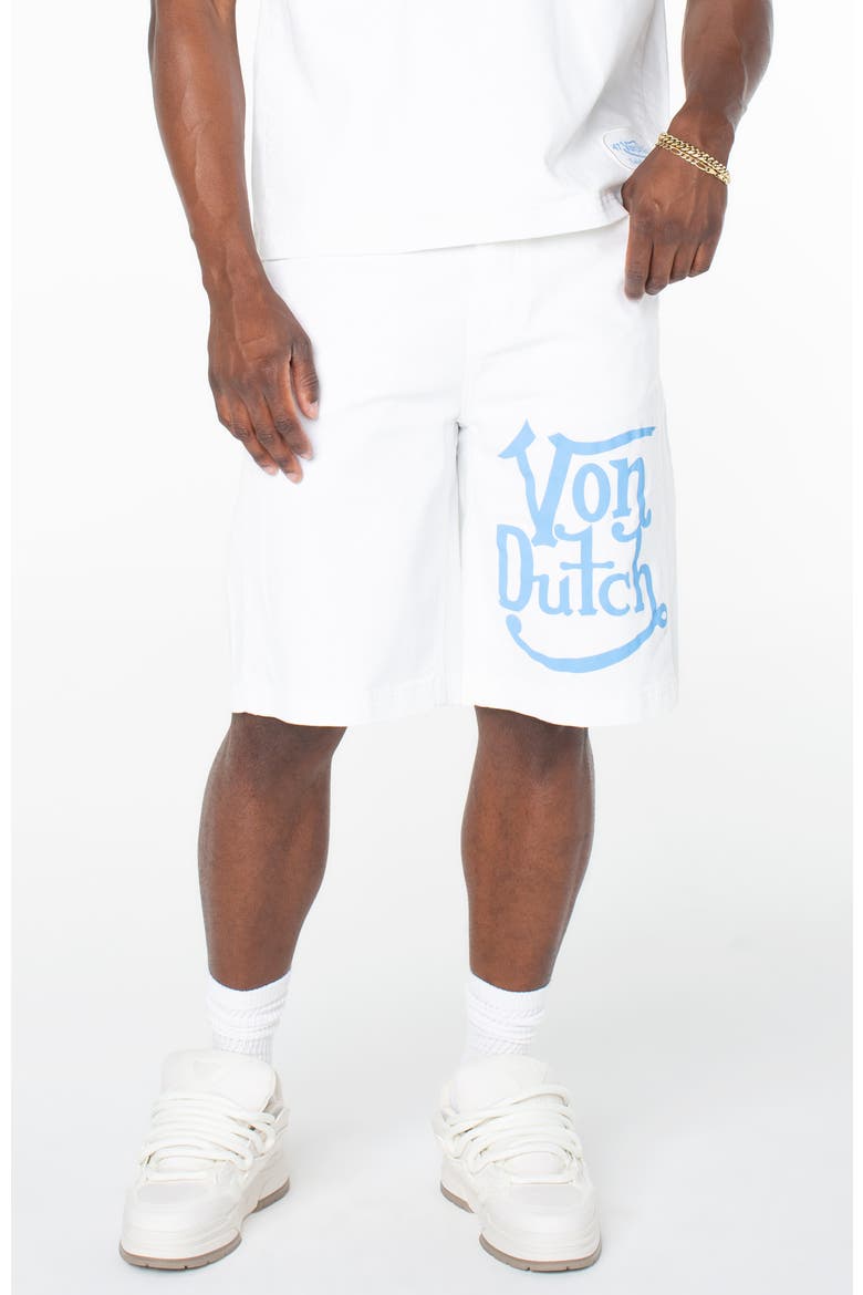 Loud Relaxed Denim Short, Main, color, Bright White