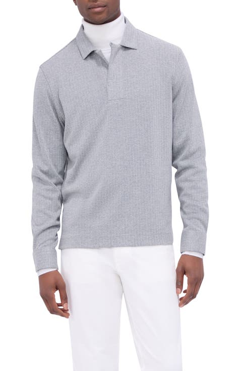 Long Sleeve Cotton Blend Polo