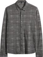 Robert Barakett Dario Glen Plaid Knit Button-Up Shirt