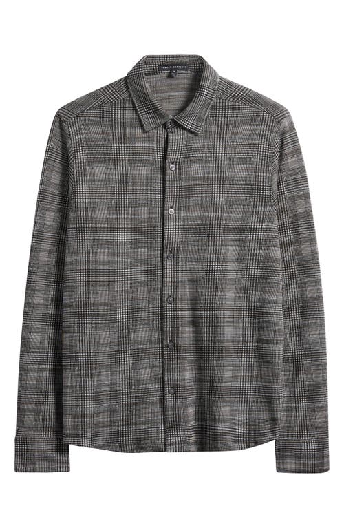 Robert Barakett Dario Glen Plaid Knit Button-up Shirt In Gray