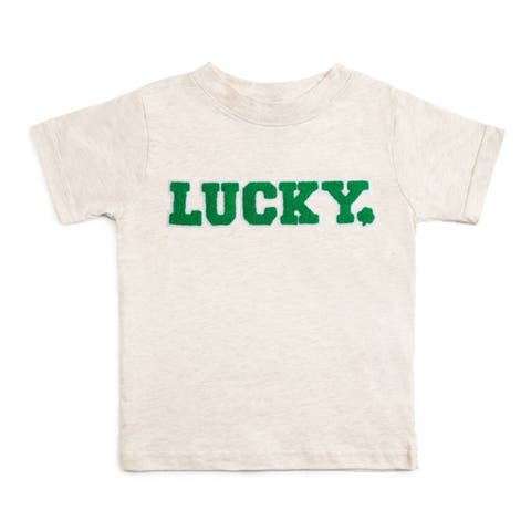 Lucky Varsity Patch St. Patrick's Day Short Sleeve T-Shirt (Baby, Toddler, Little Kid & Big Kid)
