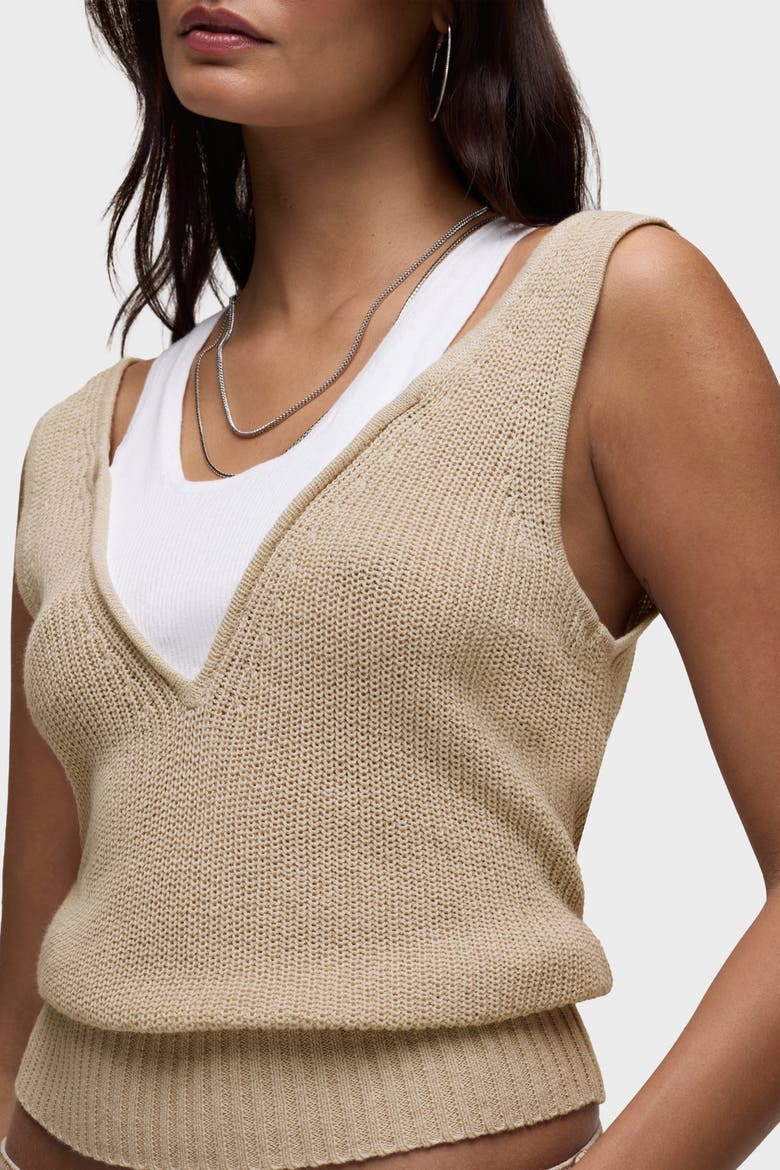 Layered Sweater Tank, Alternate, color, OATMEAL