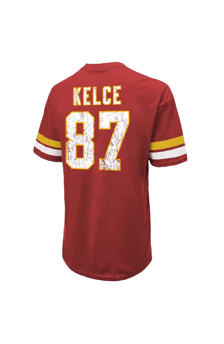 Majestic Threads Men's Majestic Threads Travis Kelce Red Kansas City Chiefs Name & Number Oversize Fit T-Shirt, Alternate, color, Red