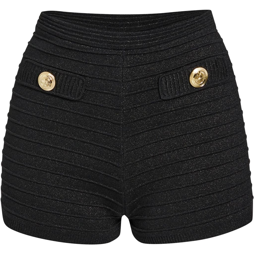 Shop Retroféte Retrofête Ashton Bandage Shorts In Metallic Black