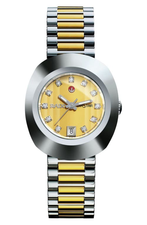 RADO The Original Automatic Bracelet Watch, 27.3mm in Silver/Gold at Nordstrom