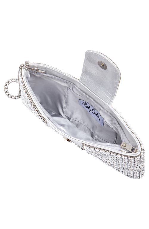 Lady Couture Dazzling Bow Evening Bag In Silver
