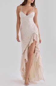 HOUSE OF CB Santana Georgette Ruffle Gown