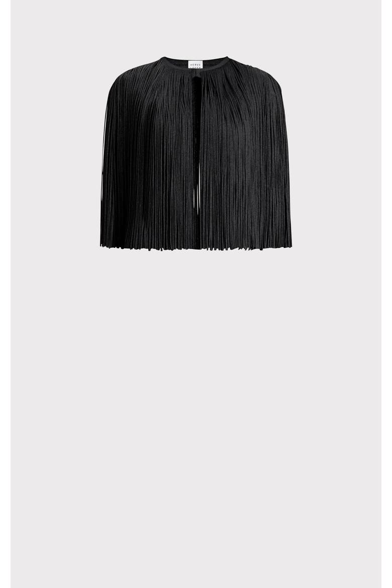 Icon Fringe Cape, Alternate, color, BLACK