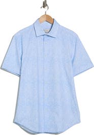 Bugatchi Print Short Sleeve Button-Up Shirt