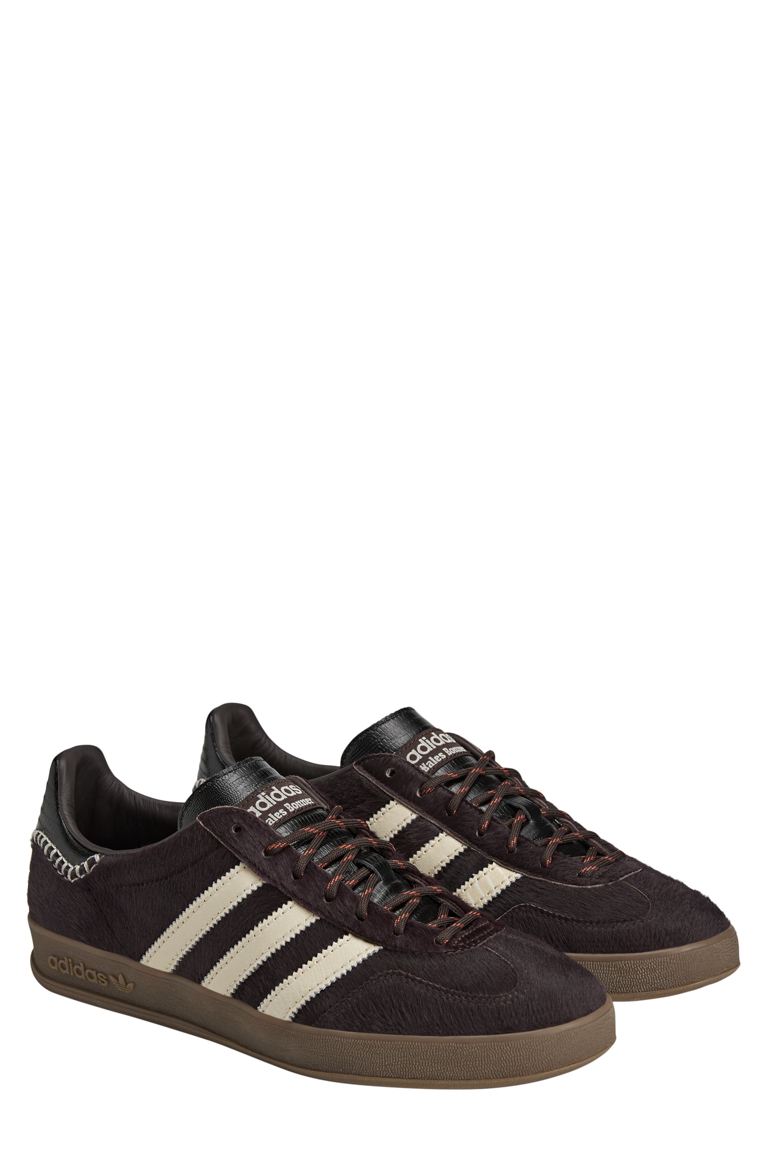 adidas x Wales Bonner Gazelle Genuine Calf Hair Sneaker, Main, color, Coffee/ White/ Black Calf Hair