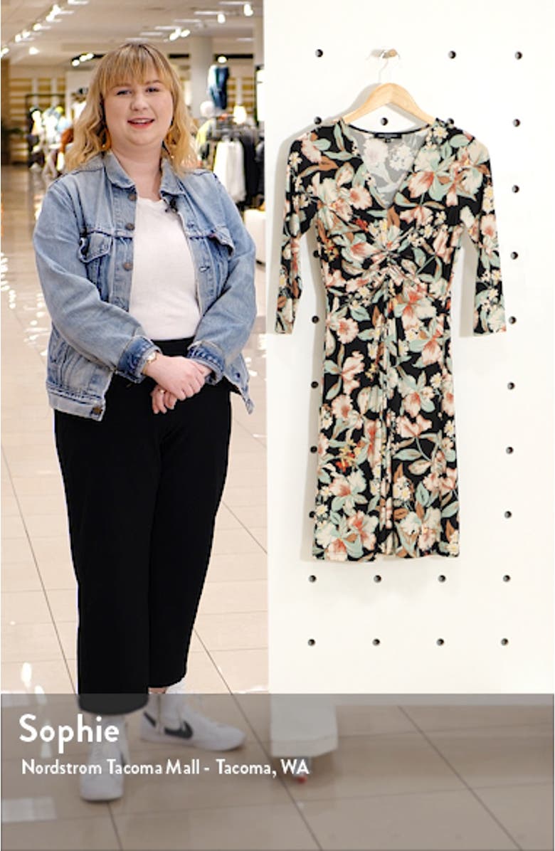 Floral Twist Front Fit & Flare Jersey Dress, sales video thumbnail