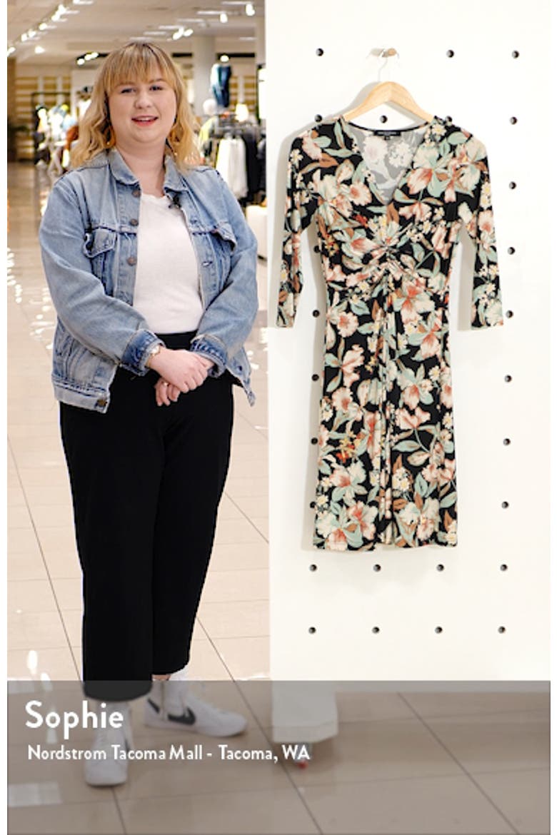 Floral Twist Front Fit & Flare Jersey Dress video