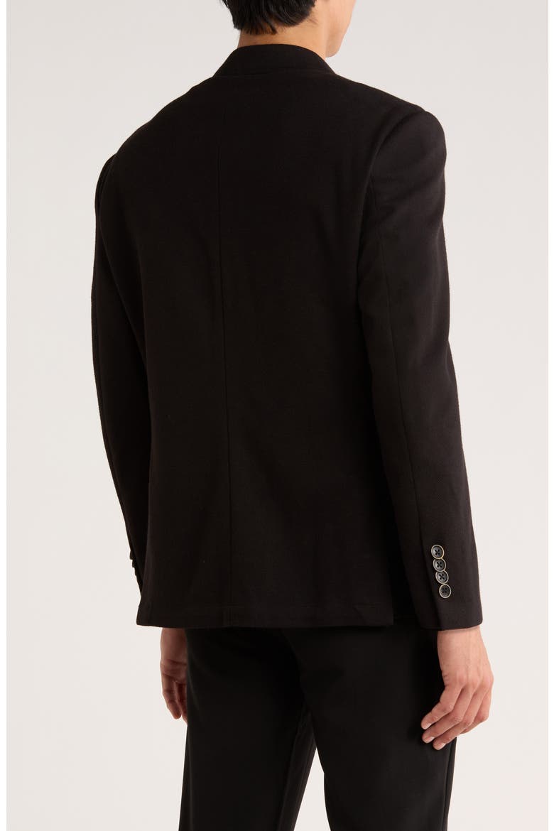 Solid Pique Knit Sport Coat, Alternate, color, BLACK