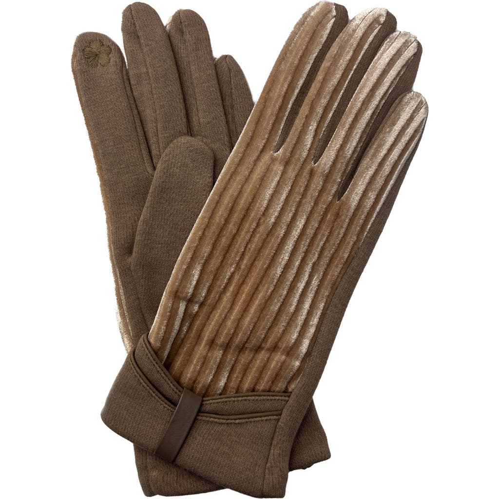 Marcus Adler Velvet Gloves In Gold