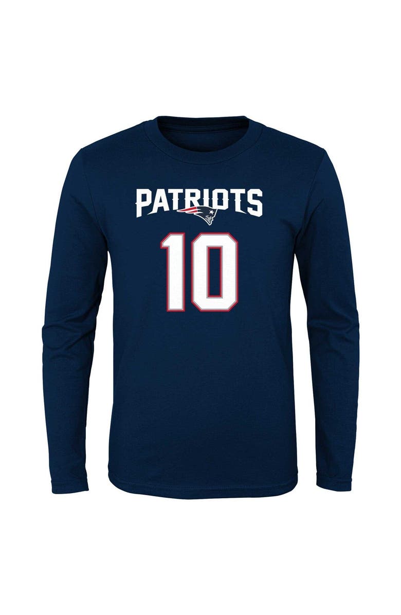 Outerstuff Youth Mac Jones Navy New England Patriots Mainliner Player Name & Number Long Sleeve T-Shirt, Alternate, color, 