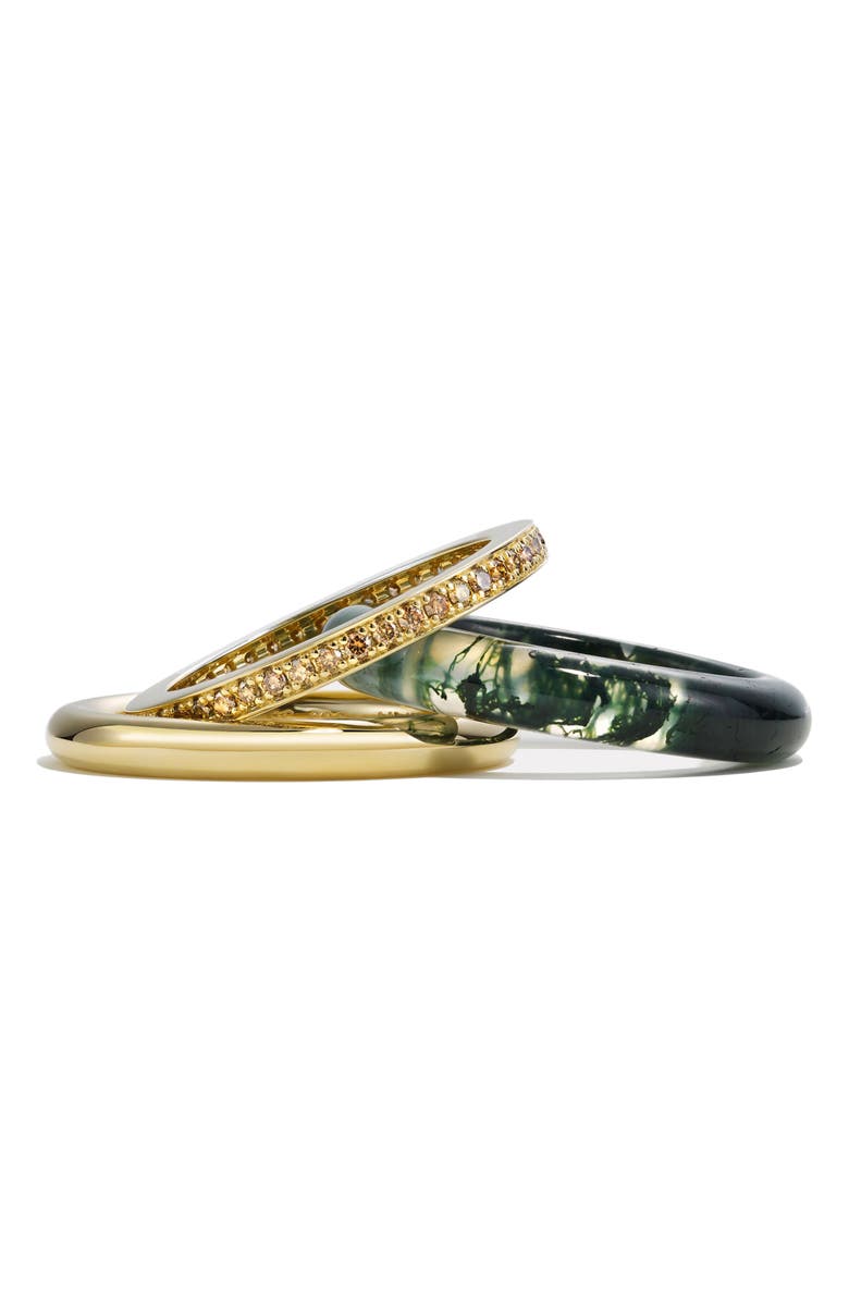 BY PARIAH Slim Classic Set of 3 Stacking Rings, Alternate, color, Moss Agate