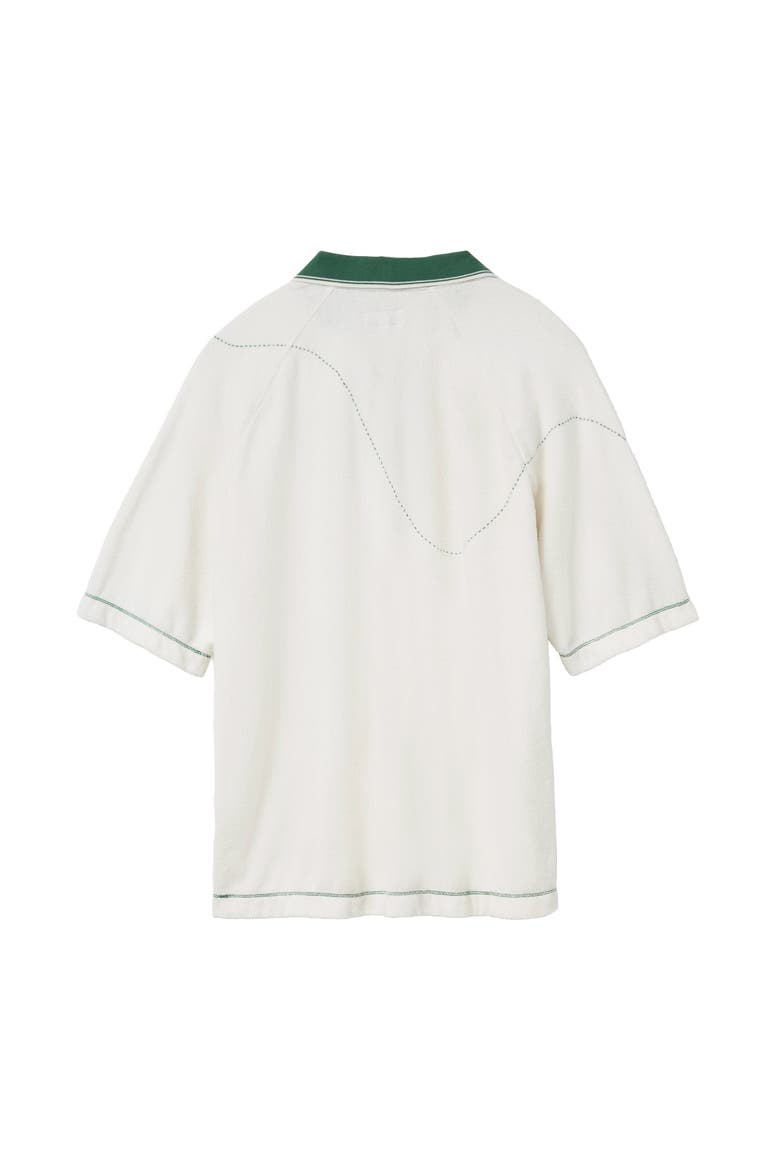 Raglan Terry Polo, Alternate, color, White