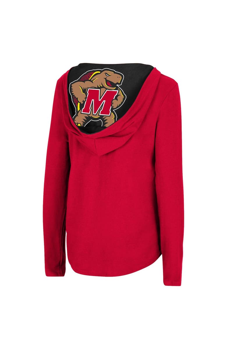 COLOSSEUM Women's Colosseum Red Maryland Terrapins Catalina Hoodie Long Sleeve T-Shirt, Alternate, color, 