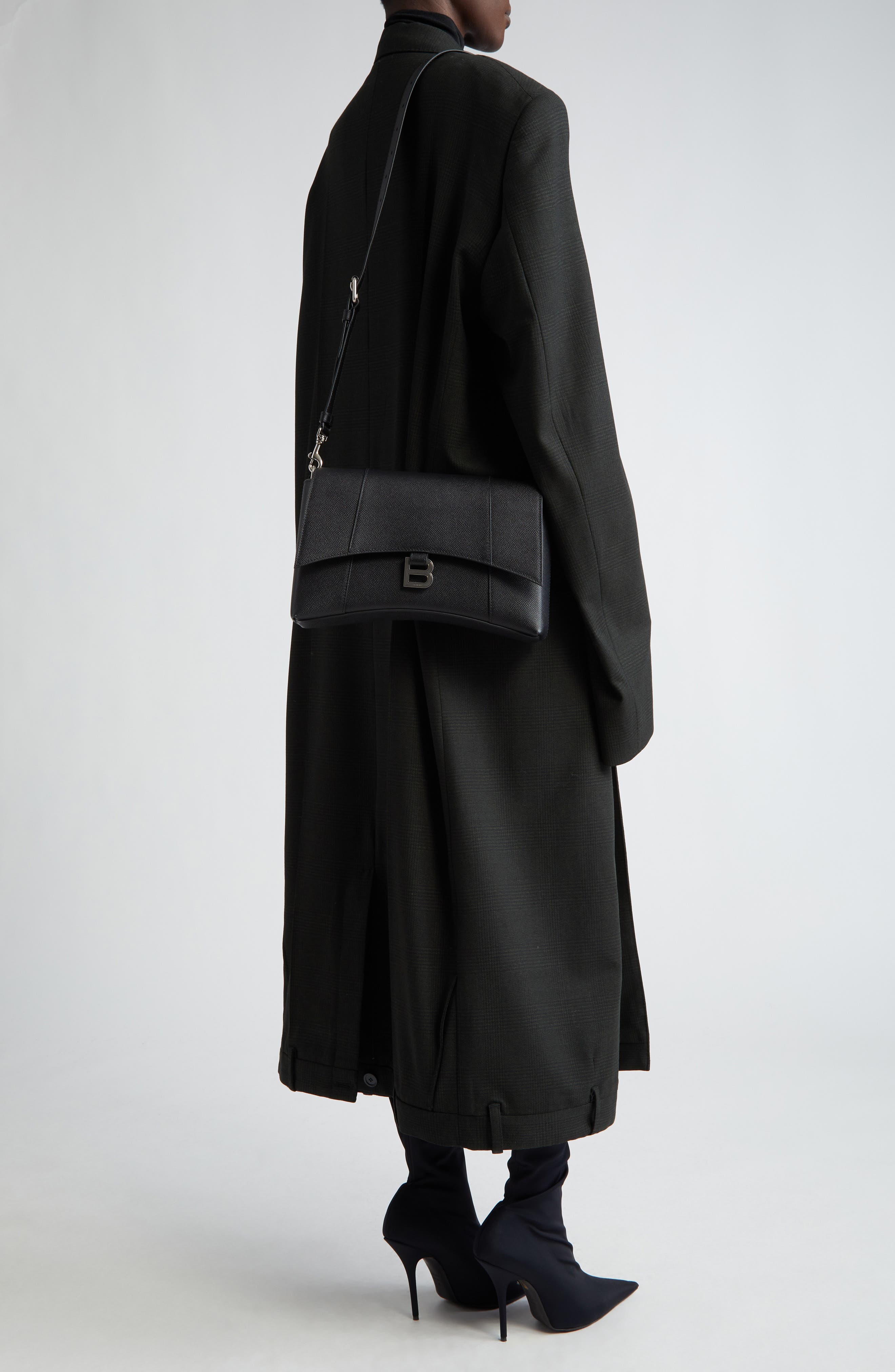 Balenciaga Downtown Grained Leather Crossbody Bag, Alternate, color, 