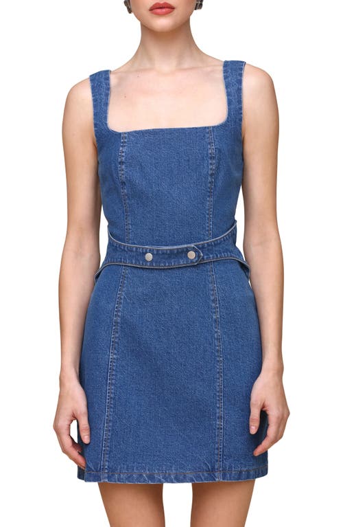 Shop Avec Les Filles Harness Denim Body-con Dress In Provence Wash