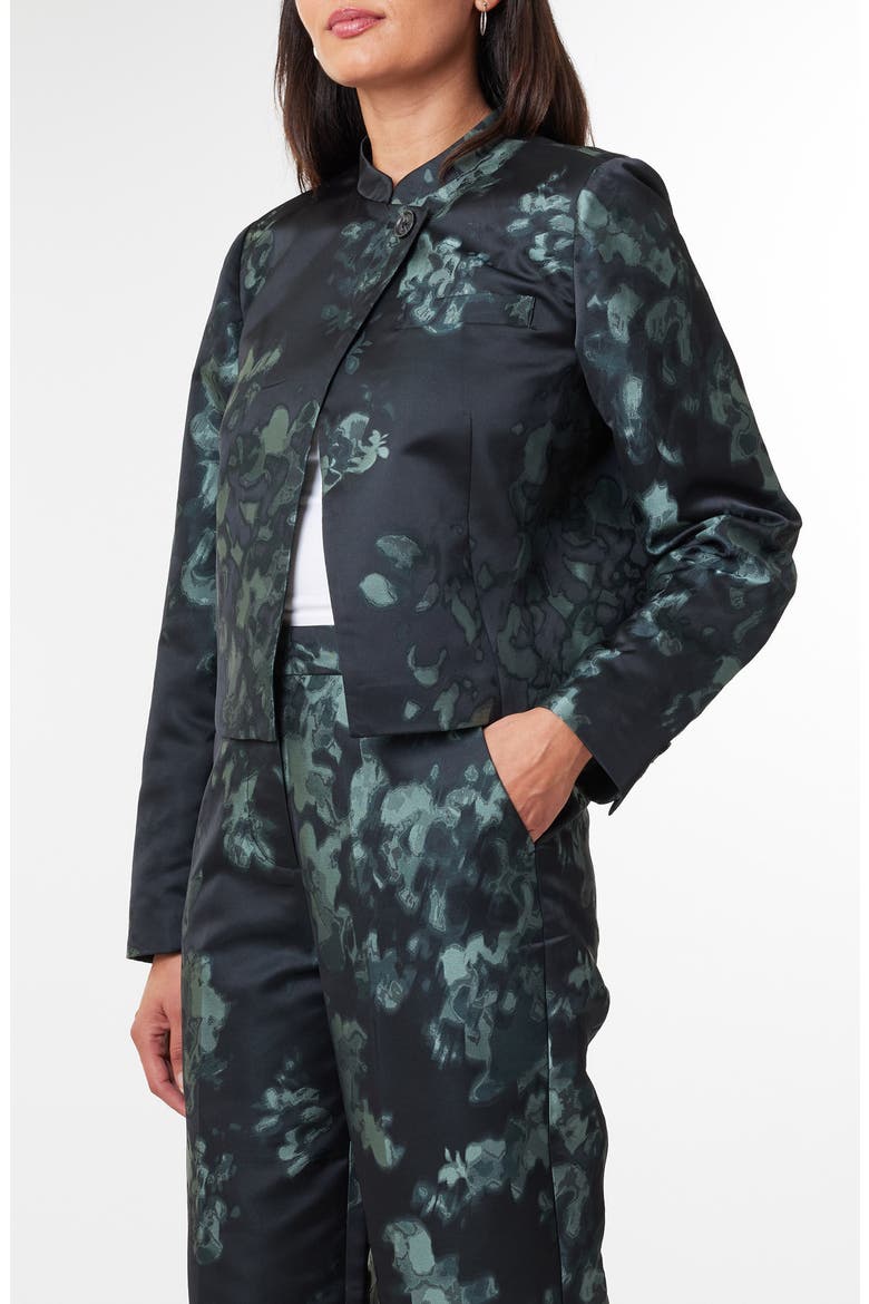 Floral Jacquard Crop Jacket, Alternate, color, BLOSSOM GREEN
