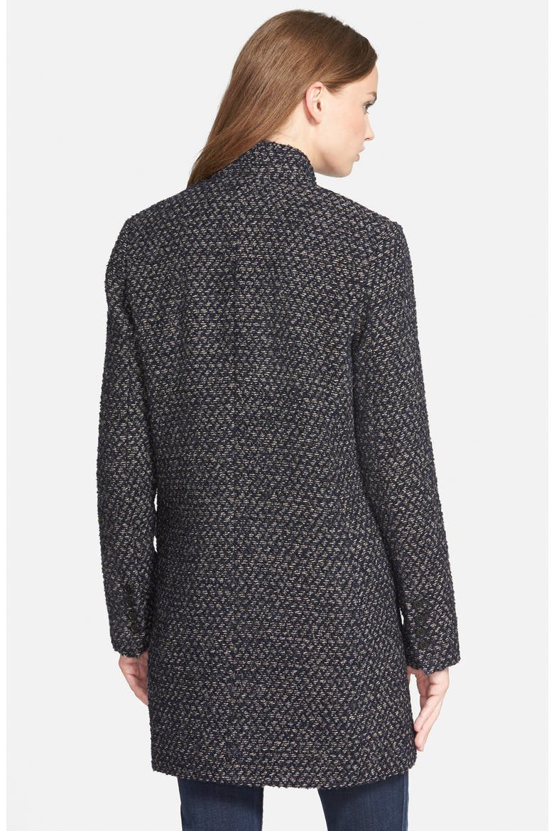 Inverted Notch Tweed Coat, Alternate, color, NAVY