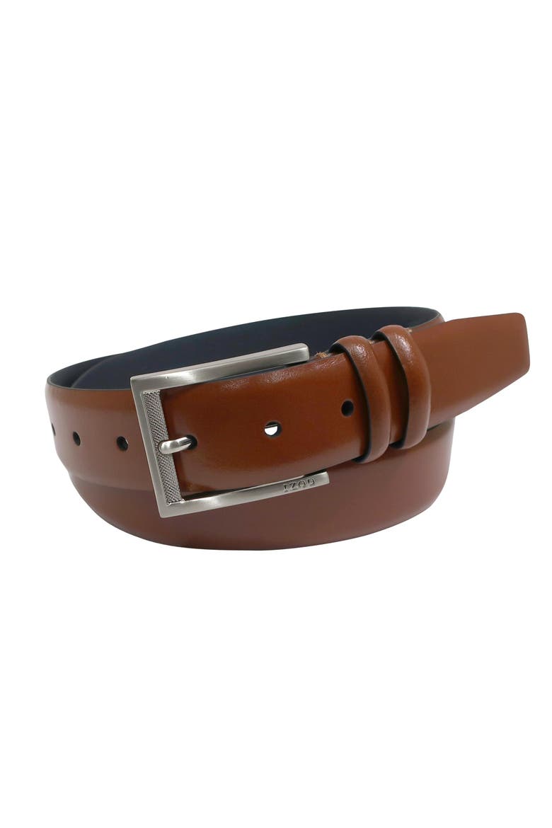 Mens Leather Dress Belt, Alternate, color, Cognac