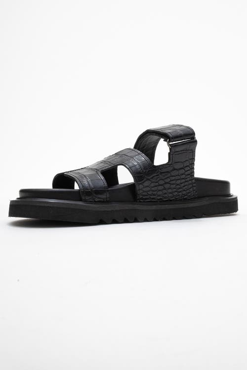 Forever & Always Shoes Loana Leather Slide Sandal In Black
