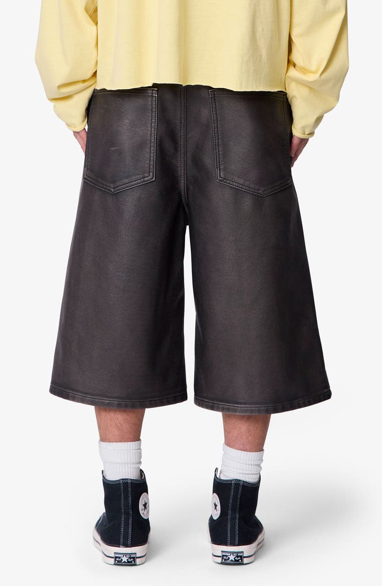 mnml Ultra Baggy Washed Faux Leather Shorts, Alternate, color,
