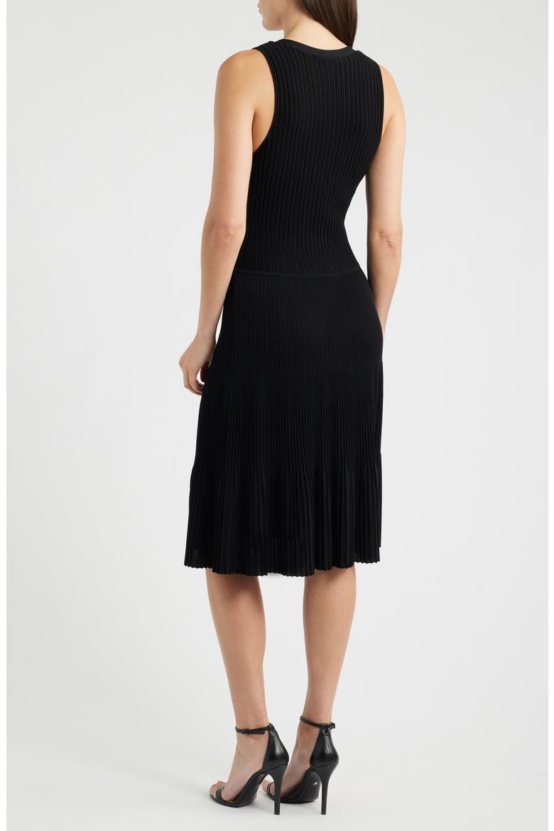 Tessa Sleeveless Rib Dress, Alternate, color, BLACK