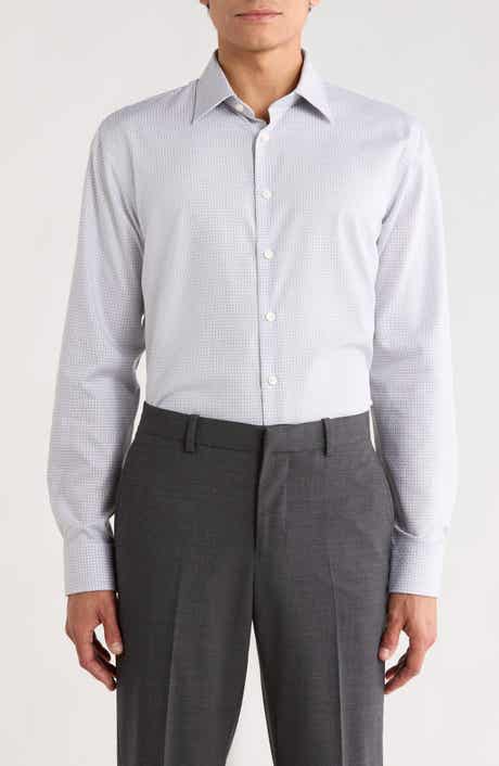 Nordstrom Trim Fit Jocko Check Premium Non Iron Cotton Dress Shirt