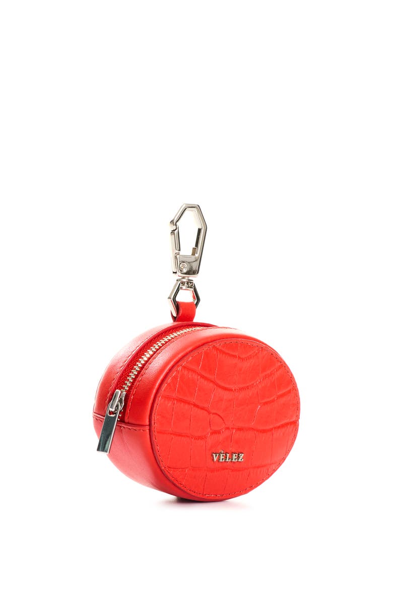 Leather Coin Purse, Alternate, color, Red