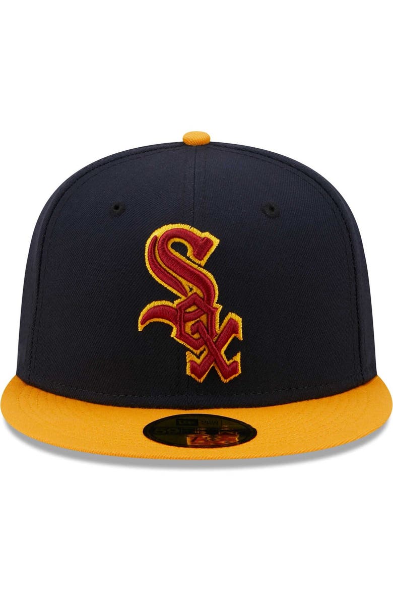 New Era Men's New Era Navy/Gold Chicago White Sox Primary Logo 59FIFTY Fitted Hat, Alternate, color, 