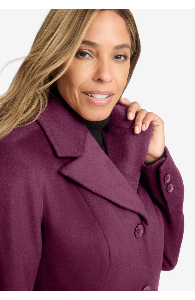 Jessica London Full Length Wool Blend Coat, Alternate, color, Black