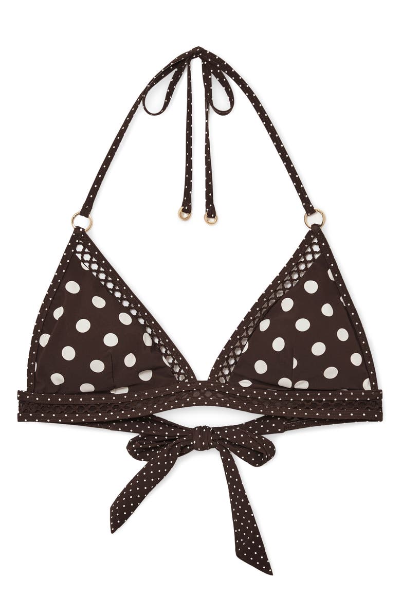 Reiss Hennel Triangle Bikini Top, Alternate, color, Chocolate Brown